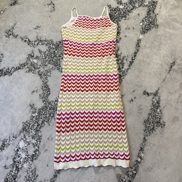 Rachel Zoe Dress Womens Size M Multicolor Crochet Colorful Festival Beach Maxi - Picture 1 of 9